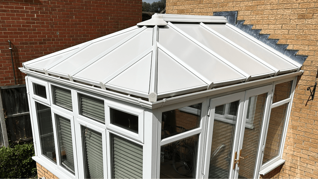 Polycarbonate roof after insulation
