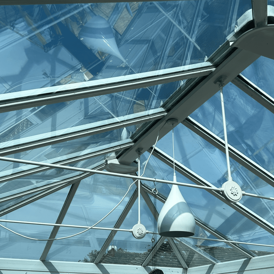 glass roof conservatory before insulation