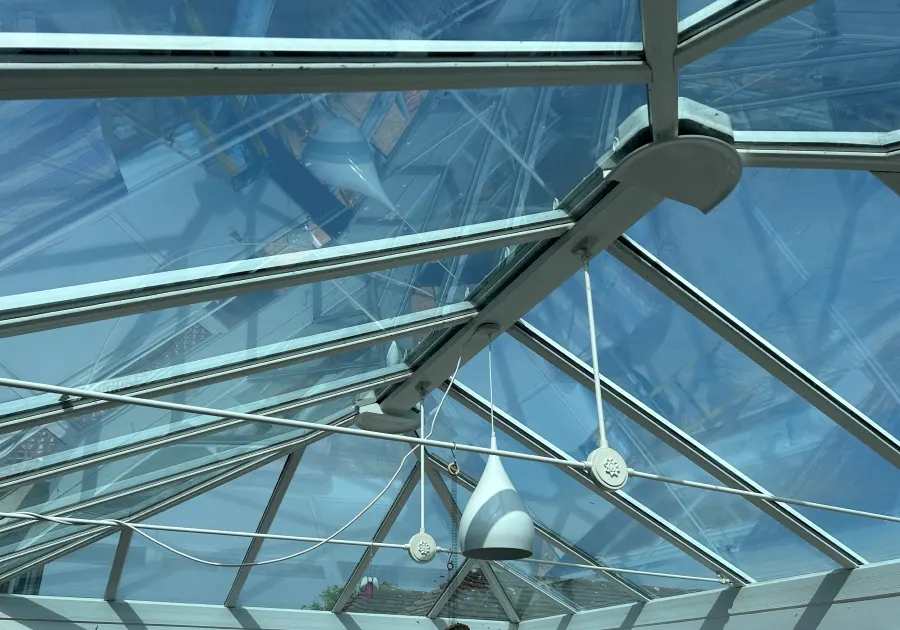 glass roof before insulation