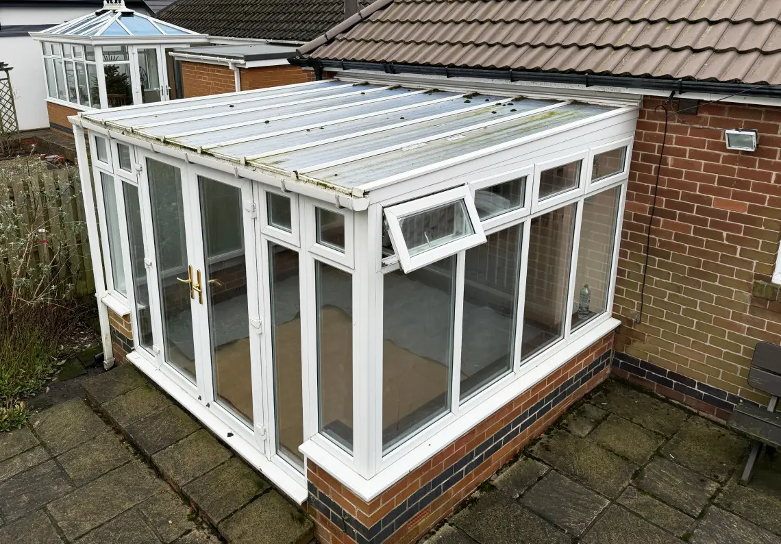 Ultralight 500 conservatory before insulation