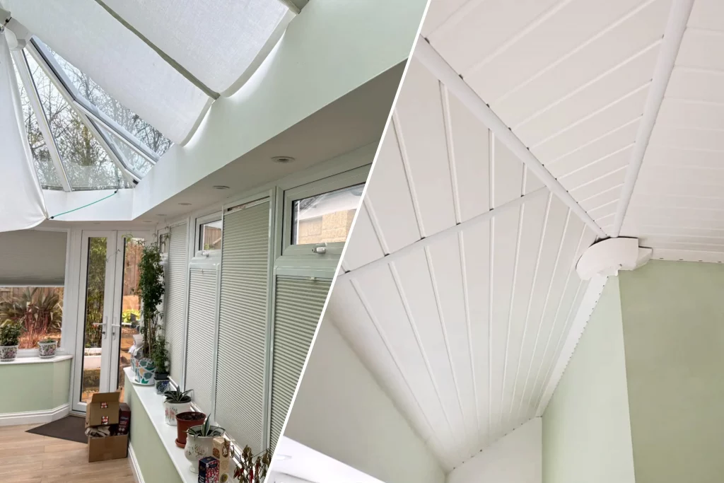 How to Insulate a Conservatory Roof from Inside? 2 Insulated Conservatory Ceiling for Gullwing Conservatory